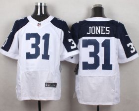 Wholesale Cheap Nike Cowboys #31 Byron Jones White Thanksgiving Throwback Men\'s Stitched NFL Elite Jersey