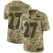 Wholesale Cheap Nike Ravens #27 J.K. Dobbins Camo Youth Stitched NFL Limited 2018 Salute To Service Jersey