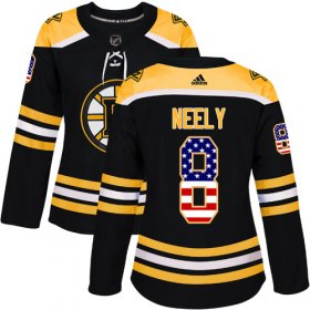 Wholesale Cheap Adidas Bruins #8 Cam Neely Black Home Authentic USA Flag Women\'s Stitched NHL Jersey