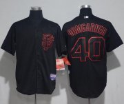 Wholesale Cheap Giants #40 Madison Bumgarner Black Strip Stitched MLB Jersey