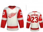 Wholesale Cheap Men's Adidas Detroit Red Wings #23 Lucas Raymond White Road Authentic NHL Jersey
