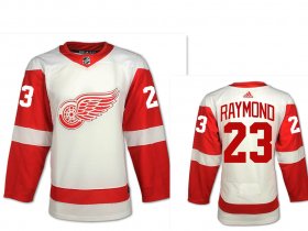 Wholesale Cheap Men\'s Adidas Detroit Red Wings #23 Lucas Raymond White Road Authentic NHL Jersey
