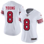 Wholesale Cheap Nike 49ers #8 Steve Young White Rush Women's Stitched NFL Vapor Untouchable Limited Jersey