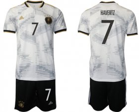 Cheap Men\'s Germany #7 Havertz White Home Soccer Jersey Suit