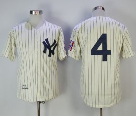 Wholesale Cheap Mitchell And Ness 1939 Yankees #4 Lou Gehrig Cream Throwback Stitched MLB Jersey