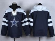 Wholesale Cheap Nike Cowboys Blank Navy Blue Player Pullover NFL Hoodie