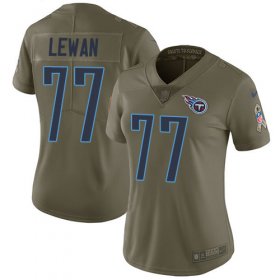 Wholesale Cheap Nike Titans #77 Taylor Lewan Olive Women\'s Stitched NFL Limited 2017 Salute to Service Jersey