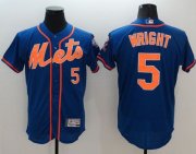 Wholesale Cheap Mets #5 David Wright Blue Flexbase Authentic Collection Stitched MLB Jersey