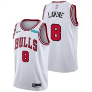 Wholesale Cheap Men's Chicago Bulls #8 Zach LaVine White Edition Swingman Stitched Basketball Jersey