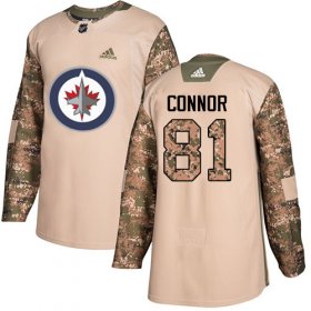 Wholesale Cheap Adidas Jets #81 Kyle Connor Camo Authentic 2017 Veterans Day Stitched NHL Jersey