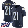 Wholesale Cheap Nike Chargers #21 LaDainian Tomlinson Navy Blue Team Color Men's Stitched NFL 100th Season Vapor Limited Jersey