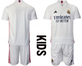 Wholesale Cheap Youth 2020-2021 club Real Madrid home blank white Soccer Jerseys