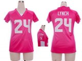 Wholesale Cheap Nike Seahawks #24 Marshawn Lynch Pink Draft Him Name & Number Top Women's Stitched NFL Elite Jersey