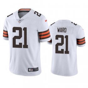 Wholesale Cheap Cleveland Browns #21 Denzel Ward Men\'s Nike White 2020 Vapor Limited Jersey