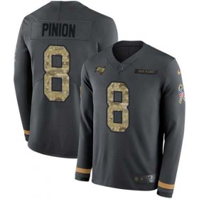 Wholesale Cheap Nike Buccaneers #8 Bradley Pinion Anthracite Salute to Service Men\'s Stitched NFL Limited Therma Long Sleeve Jersey