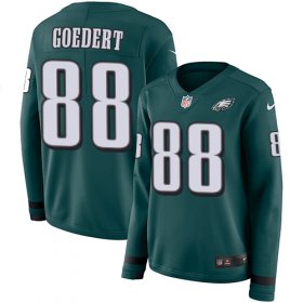Wholesale Cheap Nike Eagles #88 Dallas Goedert Midnight Green Team Color Women\'s Stitched NFL Limited Therma Long Sleeve Jersey