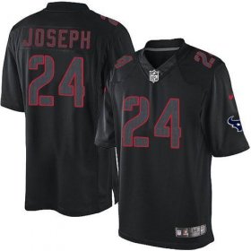 Wholesale Cheap Nike Texans #24 Johnathan Joseph Black Men\'s Stitched NFL Impact Limited Jersey