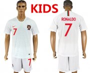 Wholesale Cheap Kids Portugal #7 Ronaldo Away Soccer Country Jersey