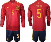 Wholesale Cheap Men 2021 European Cup Spain home Long sleeve 5 soccer jerseys
