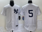Wholesale Cheap Men's New York Yankees #5 Joe DiMaggio White Flex Base Stitched Baseball Jersey