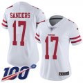Wholesale Cheap Nike 49ers #17 Emmanuel Sanders White Women's Stitched NFL 100th Season Vapor Limited Jersey