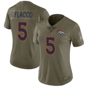 Wholesale Cheap Nike Broncos #5 Joe Flacco Olive Women\'s Stitched NFL Limited 2017 Salute to Service Jersey