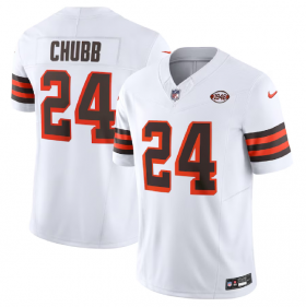 Wholesale Cheap Men\'s Cleveland Browns #24 Nick Chubb White 2023 F.U.S.E. 1946 Collection Vapor Untouchable Limited Football Stitched Jersey