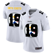 Wholesale Cheap Pittsburgh Steelers #19 JuJu Smith-Schuster White Men's Nike Team Logo Dual Overlap Limited NFL Jersey