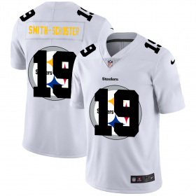 Wholesale Cheap Pittsburgh Steelers #19 JuJu Smith-Schuster White Men\'s Nike Team Logo Dual Overlap Limited NFL Jersey