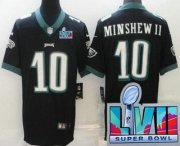 Cheap Men's Philadelphia Eagles #10 Gardner Minshew II Limited Black Super Bowl LVII Vapor Jersey