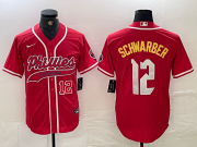 Cheap Men's Philadelphia Phillies #12 Kyle Schwarber Red 2024 City Connect Limited Stitched Jerseys