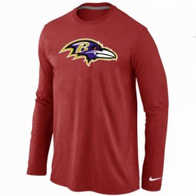 Wholesale Cheap Nike Baltimore Ravens Logo Long Sleeve T-Shirt Red