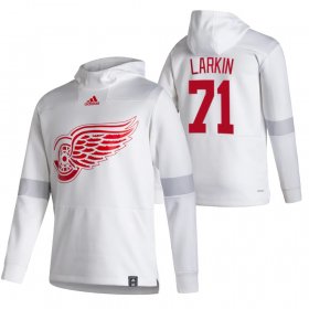 Wholesale Cheap Detroit Red Wings #71 Dylan Larkin Adidas Reverse Retro Pullover Hoodie White
