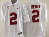 Wholesale Cheap Men's Alabama Crimson Tide #2 Derrick Henry White 2015 NCAA Football Nike Limited Jersey
