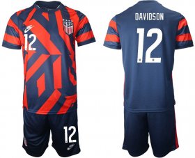 Wholesale Cheap Men 2020-2021 National team United States away 12 blue Nike Soccer Jerseys