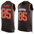 Wholesale Cheap Nike Browns #85 David Njoku Brown Team Color Men's Stitched NFL Limited Tank Top Jersey