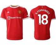 Wholesale Cheap Men 2021-2022 Club Manchester United home red aaa version 18 Adidas Soccer Jersey