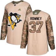Wholesale Cheap Adidas Penguins #37 Carter Rowney Camo Authentic 2017 Veterans Day Stitched NHL Jersey