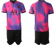 Wholesale Cheap Men 2020-2021 Club Paris Saint-Germain away purple blank Soccer Jersey