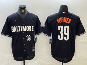 Cheap Men's Baltimore Orioles #39 Corbin Burnes Number Black 2023 City Connect Cool Base Stitched Jerseys