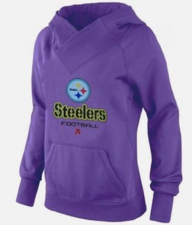Wholesale Cheap Women\'s Pittsburgh Steelers Big & Tall Critical Victory Pullover Hoodie Purple