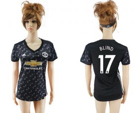 Wholesale Cheap Women\'s Manchester United #17 Blind Away Soccer Club Jersey