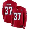 Wholesale Cheap Nike Falcons #37 Ricardo Allen Red Team Color Men's Stitched NFL Limited Therma Long Sleeve Jersey