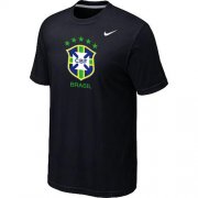 Wholesale Cheap Nike Brazil 2014 World Short Sleeves Soccer T-Shirt Black