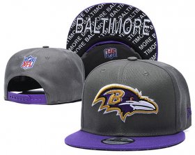 Wholesale Cheap Ravens Team Logo Gray Purple Adjustable Hat TX