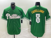 Cheap Men's Philadelphia Phillies #8 Nick Castellanos Green 2024 City Connect Stitched Jersey