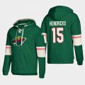 Wholesale Cheap Minnesota Wild #15 Matt Hendricks Green adidas Lace-Up Pullover Hoodie