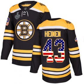 Wholesale Cheap Adidas Bruins #43 Danton Heinen Black Home Authentic USA Flag Stanley Cup Final Bound Stitched NHL Jersey