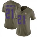Wholesale Cheap Nike Vikings #21 Mike Hughes Olive Women's Stitched NFL Limited 2017 Salute to Service Jersey