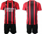 Wholesale Cheap Men 2021-2022 Club AC Milan home red blank Soccer Jersey